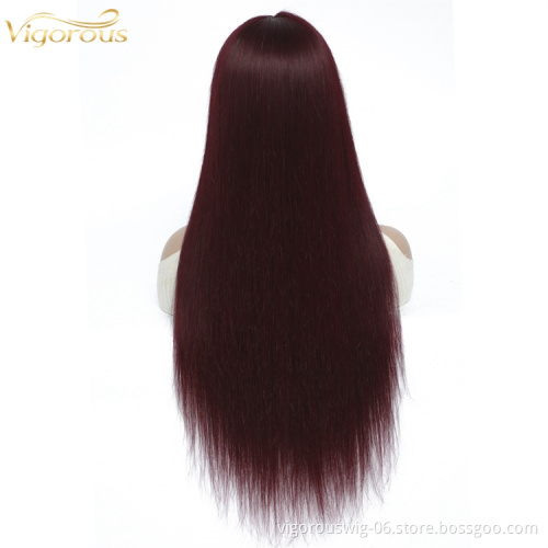 Vigorous online red wholesale natural vendor 9a original mink brazilian cuticle aligned human hair blend wigs